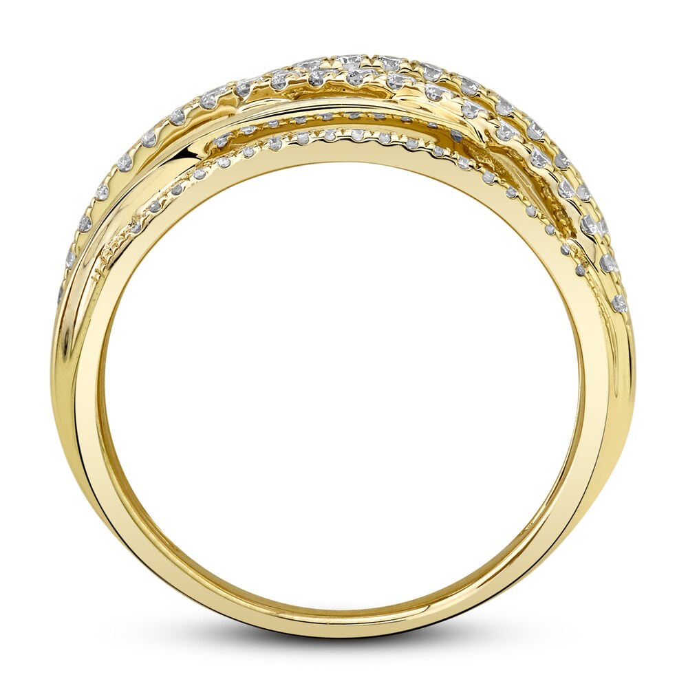 Shy Creation Diamond Ring 5/8 ct tw Round 14K Yellow Gold SC55005591 vOoET9NL