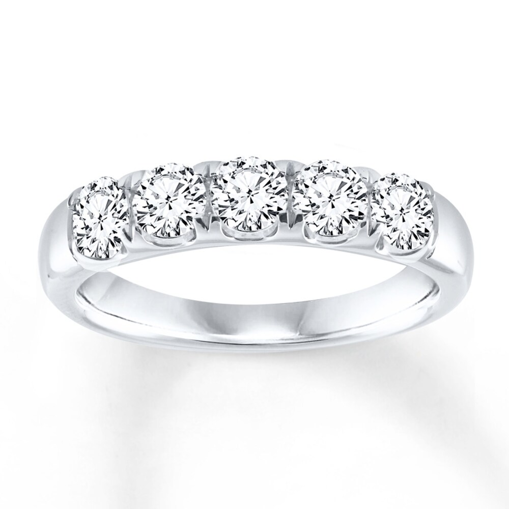 Diamond Anniversary Band 1 ct tw Round-cut 14K White Gold vRcotBGc [vRcotBGc]