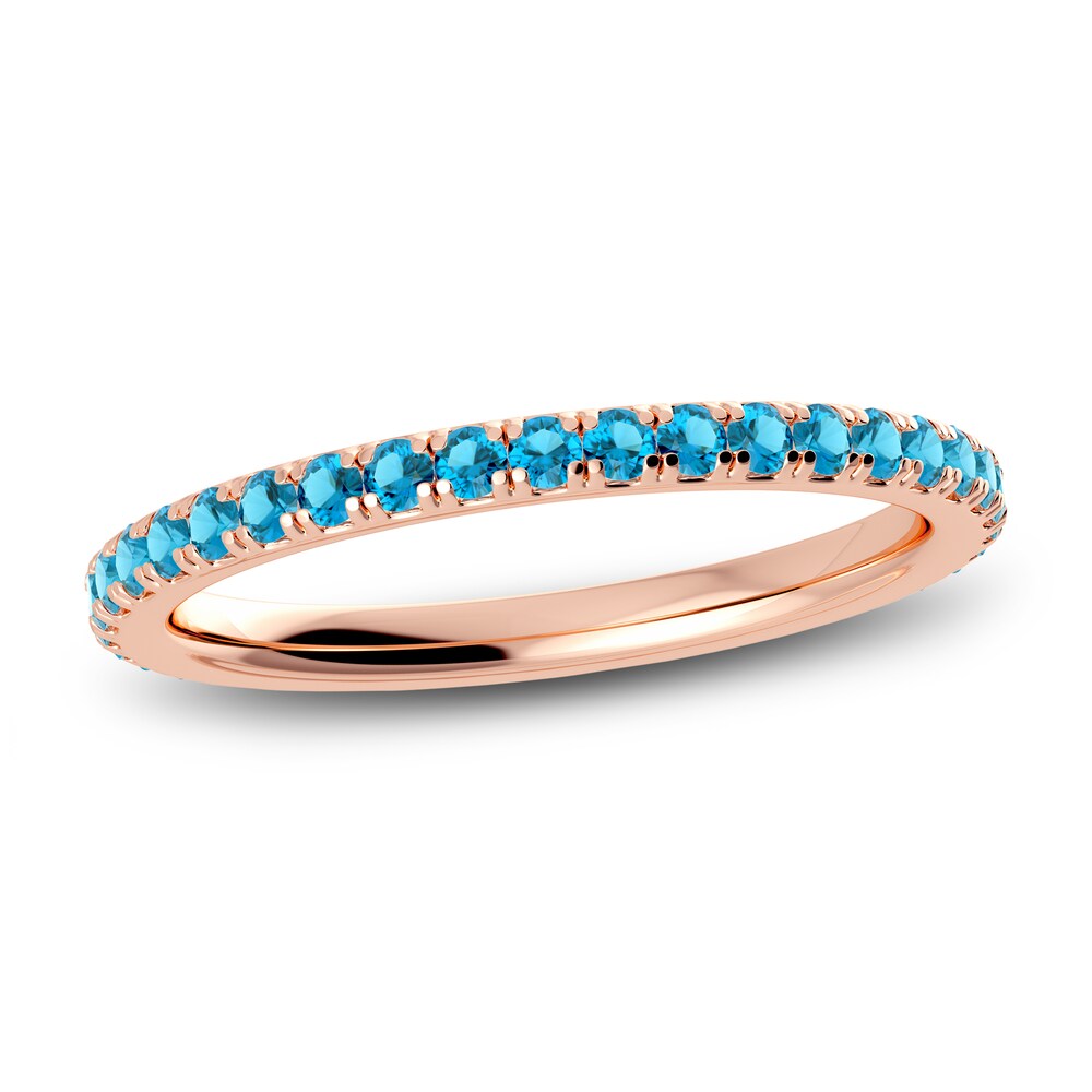 Juliette Maison Natural Blue Zircon Eternity Ring 10K Rose Gold vSZIkL9X