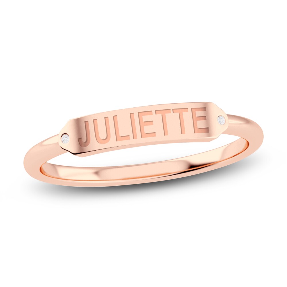 Juliette Maison Diamond Engravable Ring 1/20 ct tw Round 10K Rose Gold vmA2wcWv