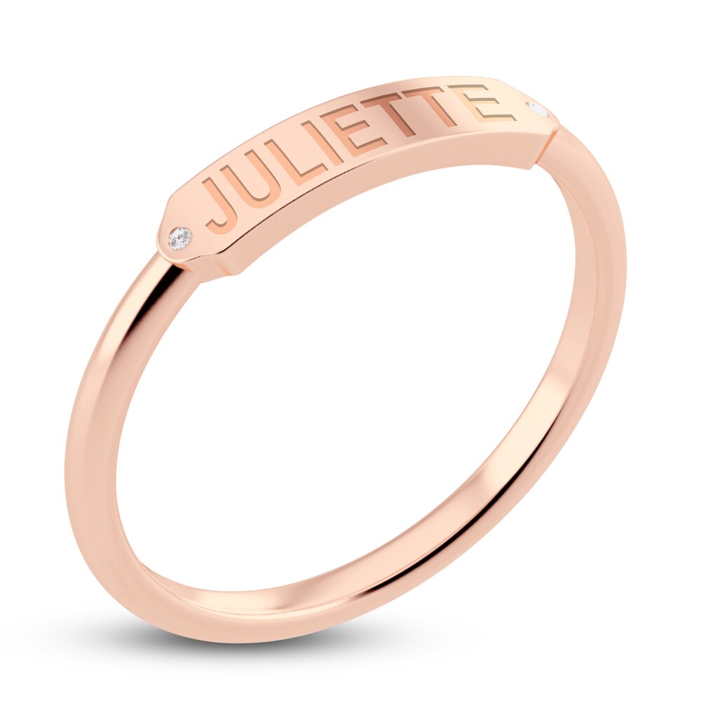 Juliette Maison Diamond Engravable Ring 1/20 ct tw Round 10K Rose Gold vmA2wcWv