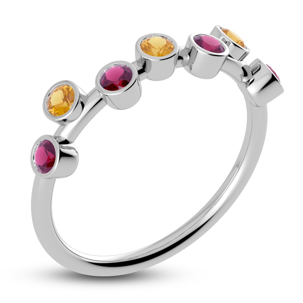 Juliette Maison Natural Citrine & Natural Rhodolite Garnet Ring 10K White Gold vvuc1fxg