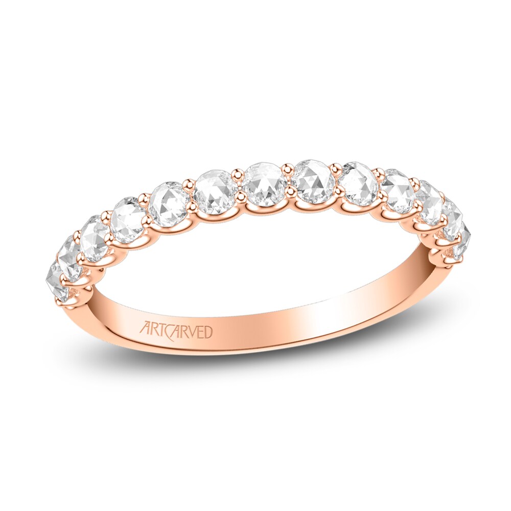 ArtCarved Rose-Cut Diamond Anniversary Band 1/2 ct tw 14K Rose Gold wAIVyJcd