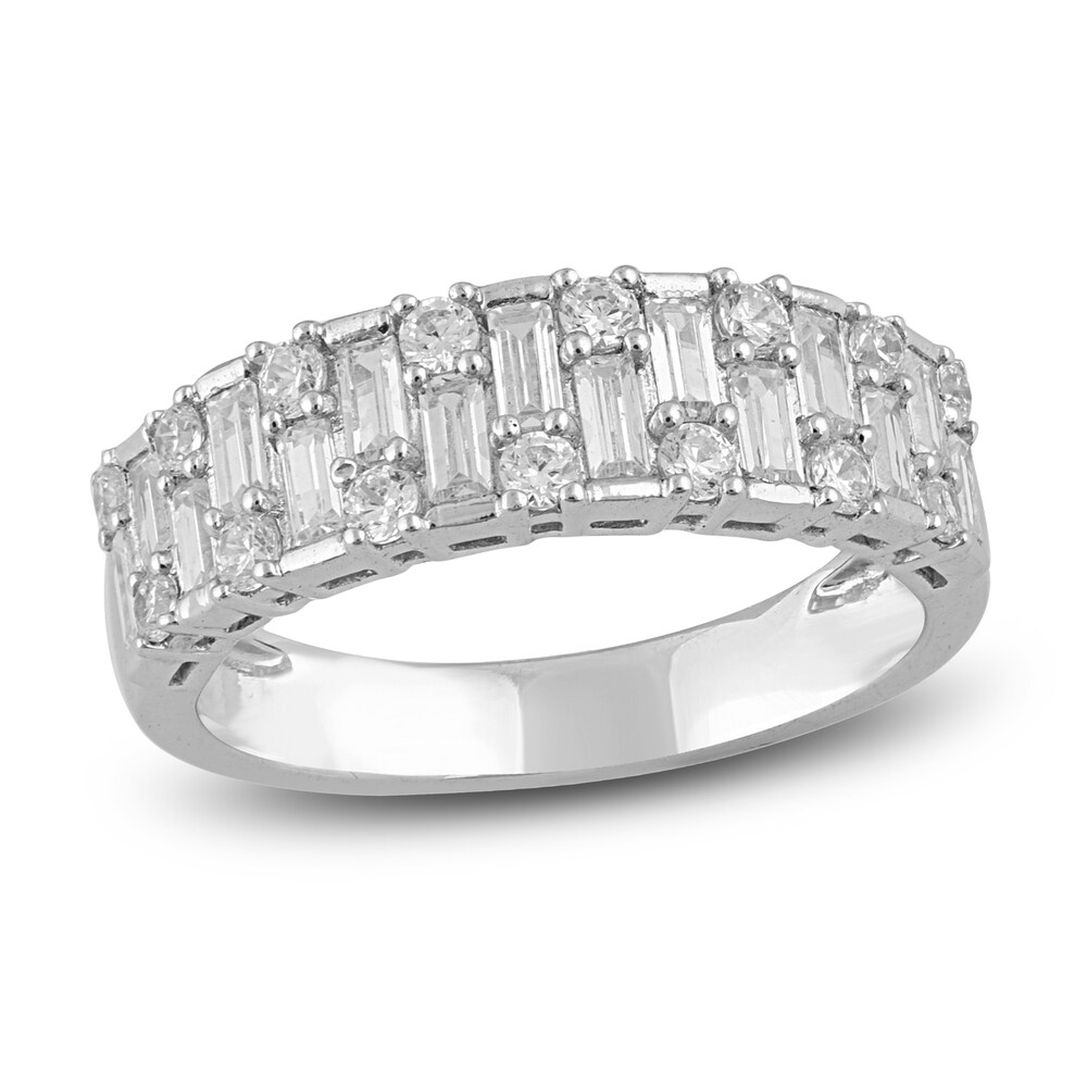 Diamond Anniversary Band 1 ct tw Round/Baguette 14K White Gold wFza1wvT [wFza1wvT]