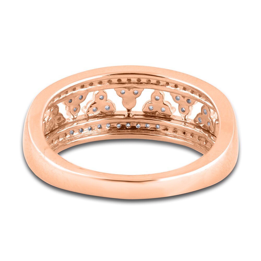 Diamond Floral Anniversary Band 1/4 ct tw Round 14K Rose Gold wQrBtbkL