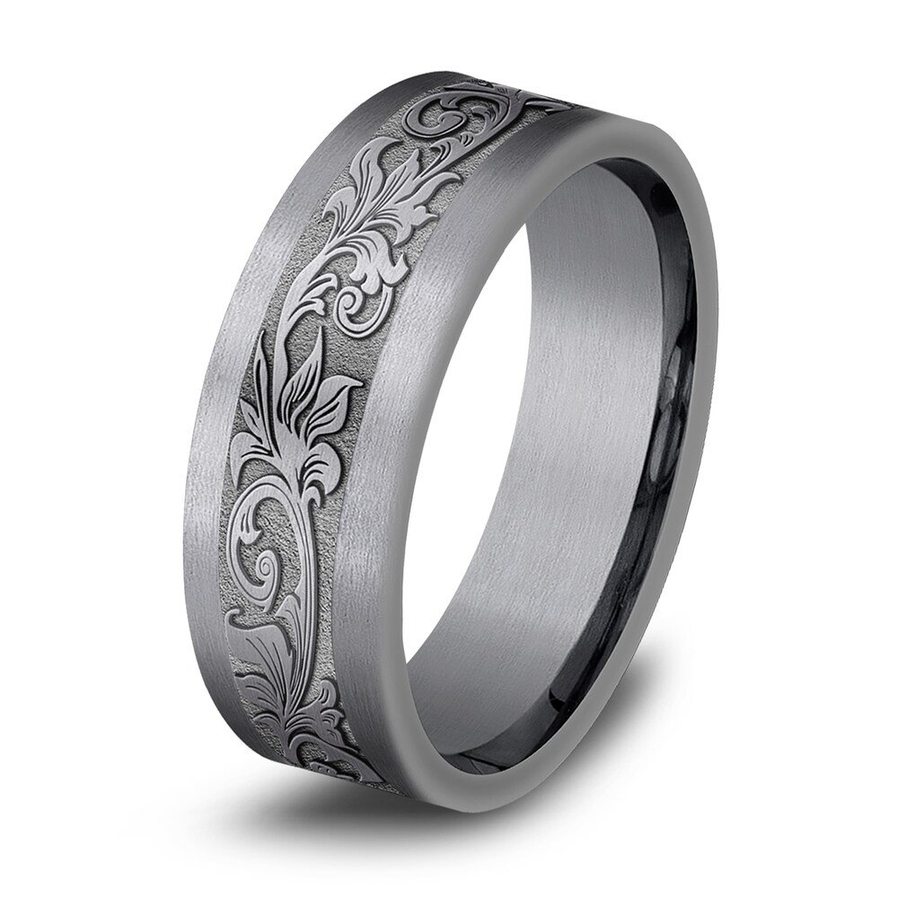 Men\'s Filigree Wedding Band Tantalum 7.0mm wYwRuZeE