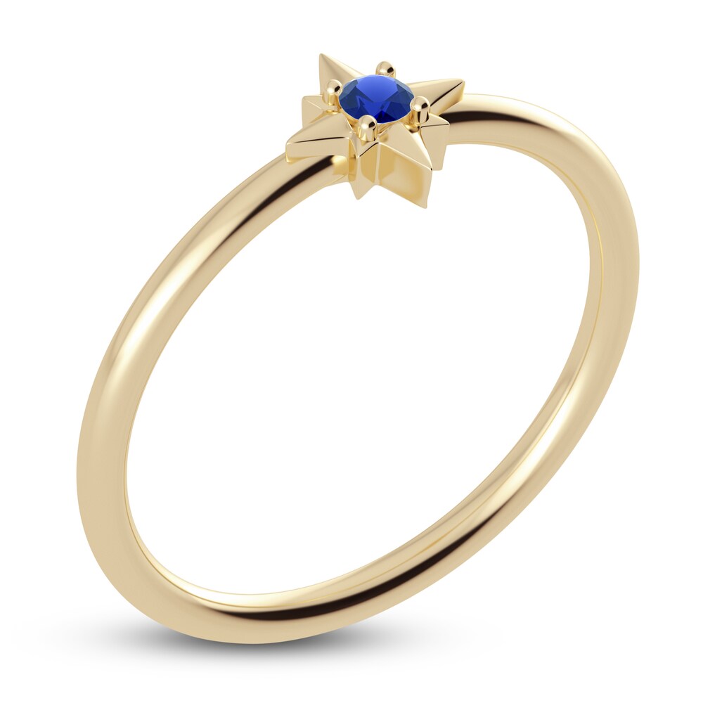 Juliette Maison Natural Blue Sapphire Starburst Ring 10K Yellow Gold warzkmDA