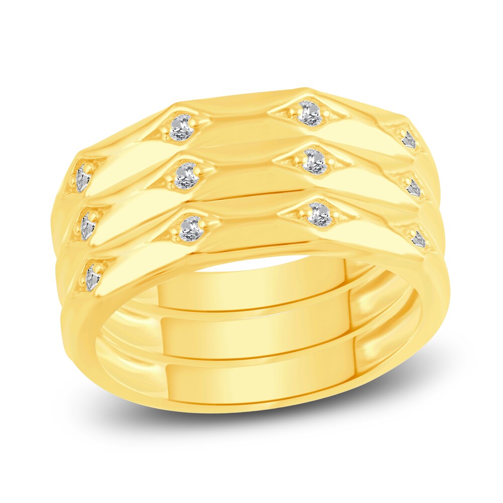 Diamond Stackable Ring 1/6 ct tw Round 10K Yellow Gold wawMgMoX
