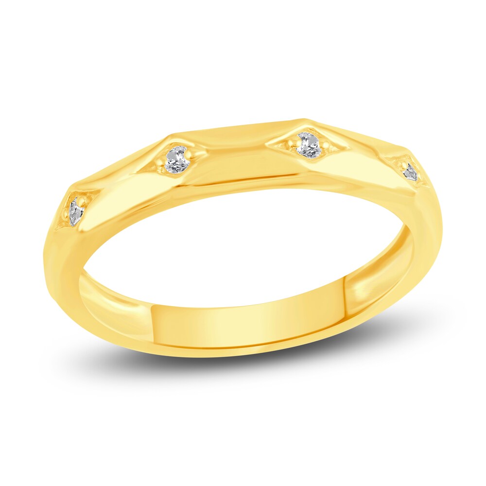 Diamond Stackable Ring 1/6 ct tw Round 10K Yellow Gold wawMgMoX