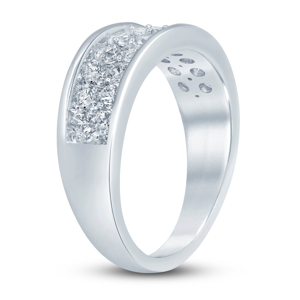 Lab-Created Diamond Anniversary Band 1 ct tw Round 14K White Gold wdWwgokT