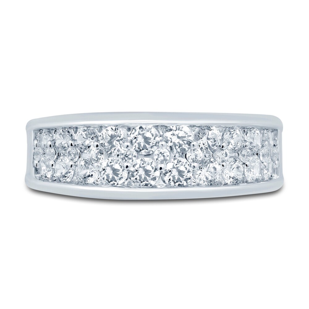 Lab-Created Diamond Anniversary Band 1 ct tw Round 14K White Gold wdWwgokT