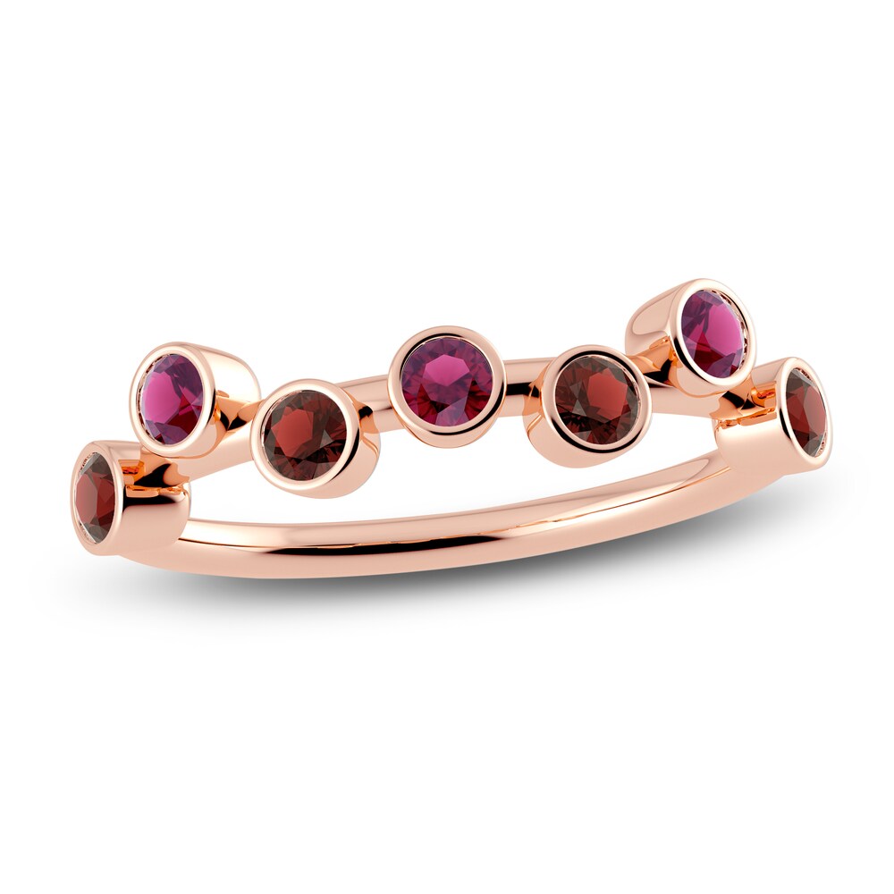 Juliette Maison Natural Rhodolite Garnet & Natural Garnet Ring 10K Rose Gold we5ENb9q [we5ENb9q]