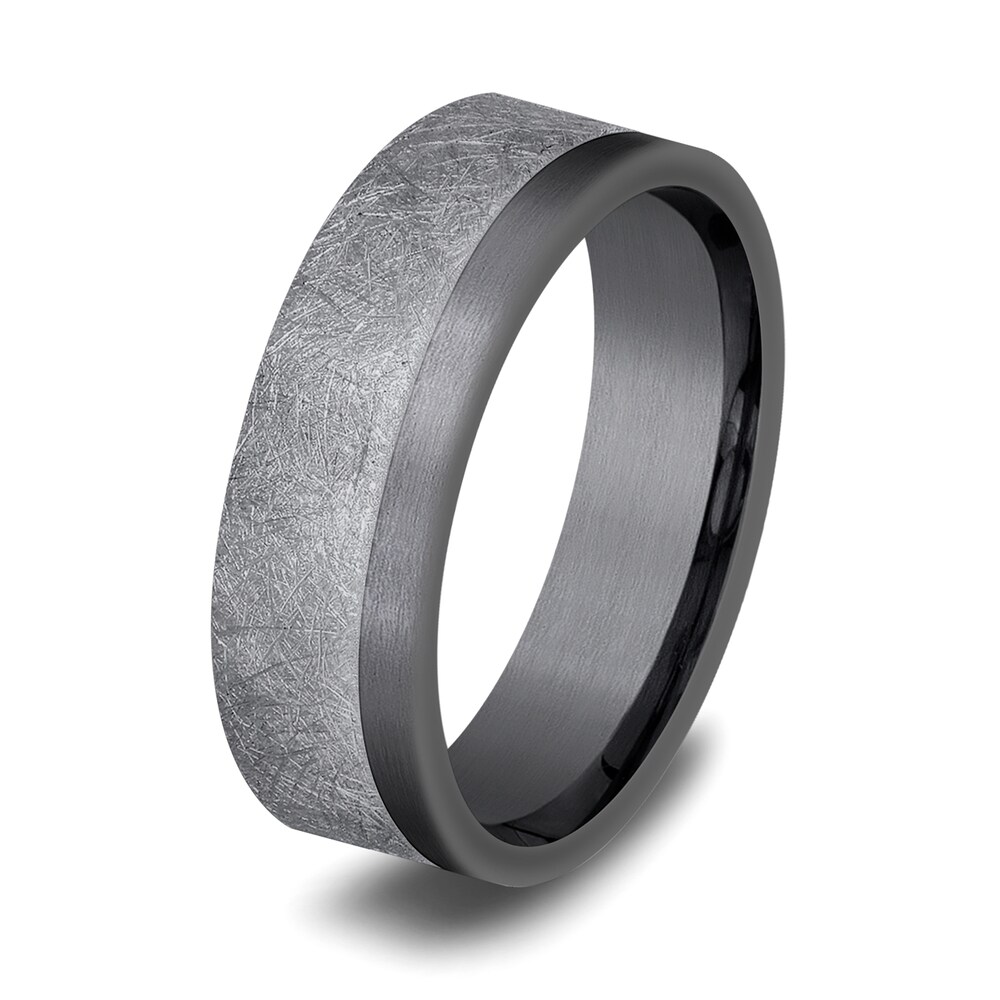 Men\'s Asymmetrical Swirl Band Tantalum 7.0mm weHykjR8