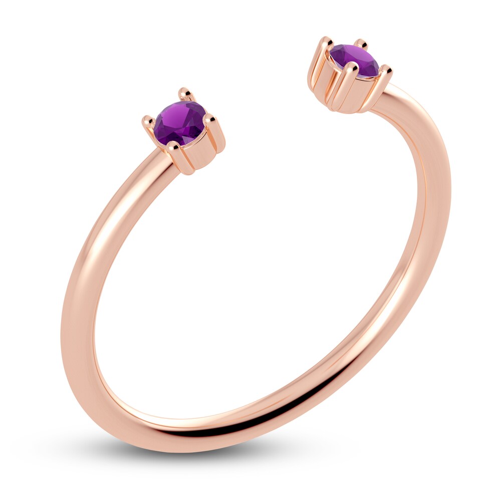 Juliette Maison Natural Amethyst Cuff Ring 10K Rose Gold wiY3tXUa