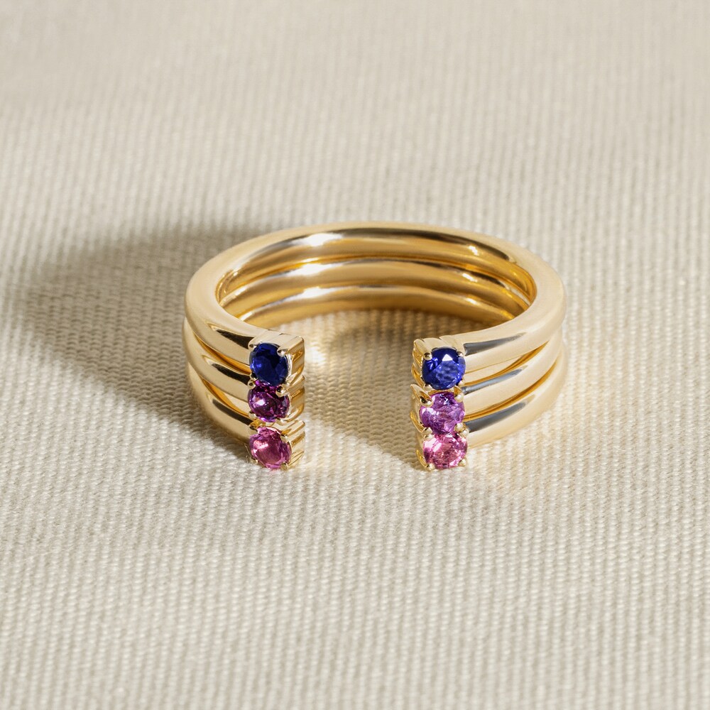 Juliette Maison Natural Amethyst Cuff Ring 10K Rose Gold wiY3tXUa