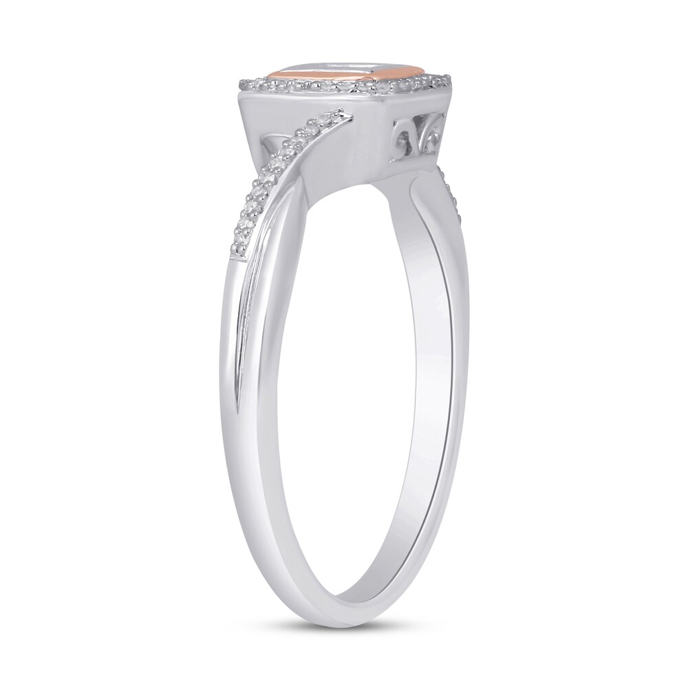 Diamond Ring 1/5 ct tw Round/Princess Sterling Silver/10K Rose Gold wopEQBhG