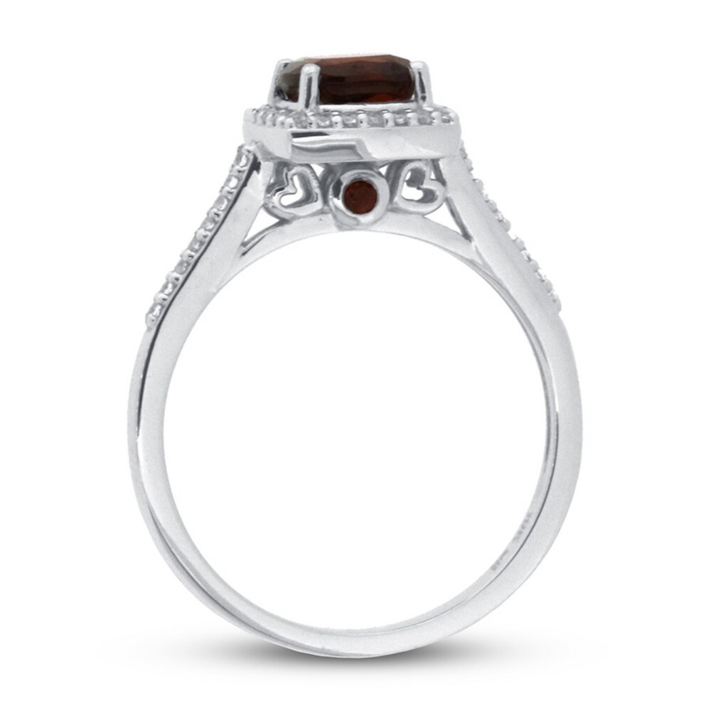 Garnet & White Topaz Ring 10K White Gold wq1bYzrB