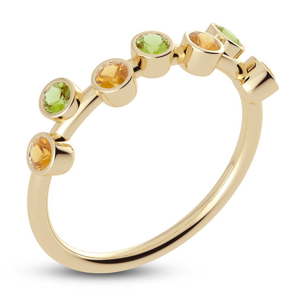 Juliette Maison Natural Peridot & Natural Citrine Ring 10K Yellow Gold wzqdNNno