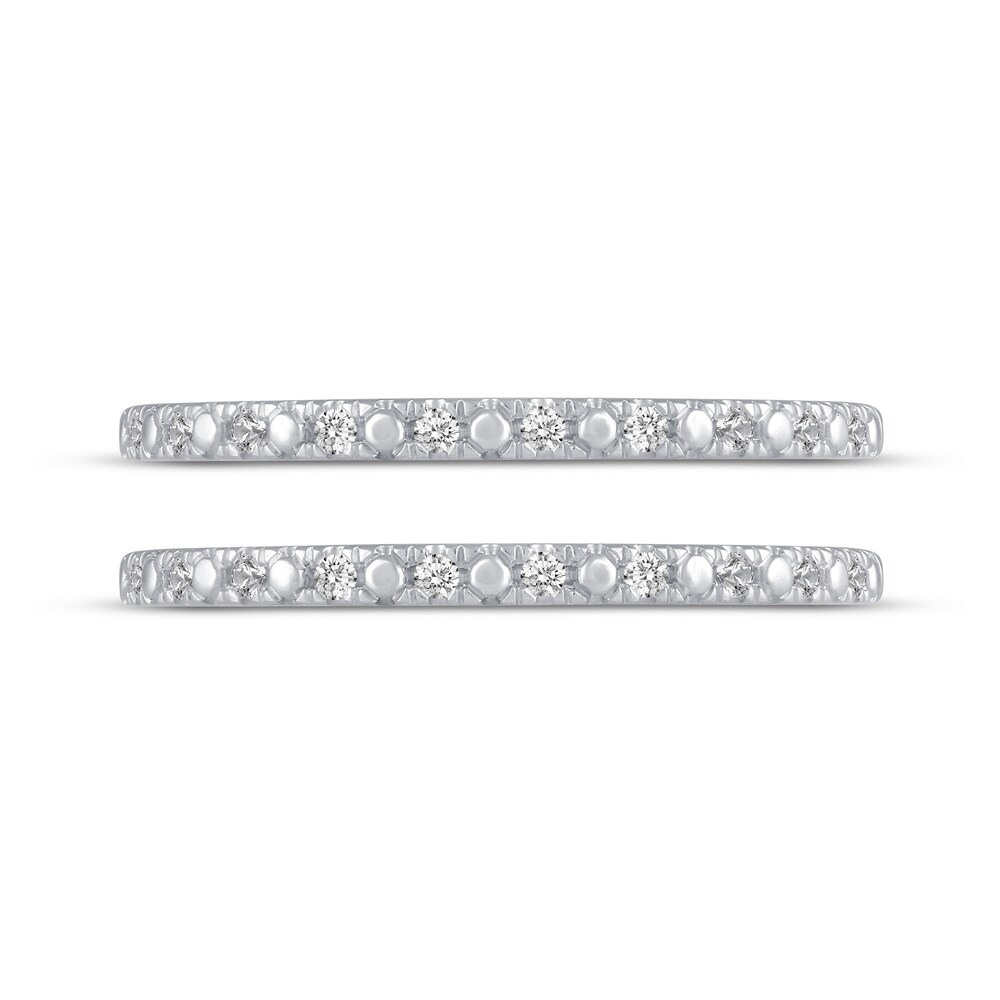 Diamond Double Wedding Band Set 1/8 ct tw 14K White Gold x2gXKu5p