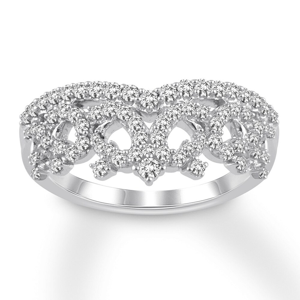 Diamond Tiara Ring 1/2 ct tw Round-cut 14K White Gold xGGTwEdG [xGGTwEdG]