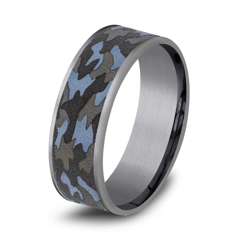 Men\'s Camo Wedding Band Tantalum 7.5mm xHzDi4gJ