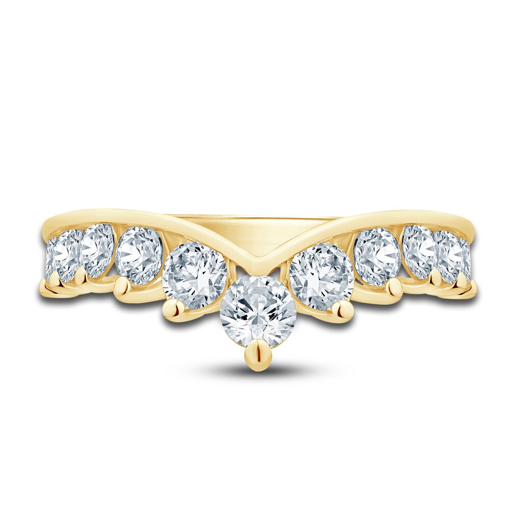 Diamond Contour Anniversary Band 1 ct tw Round 14K Yellow Gold xTEPvyd9