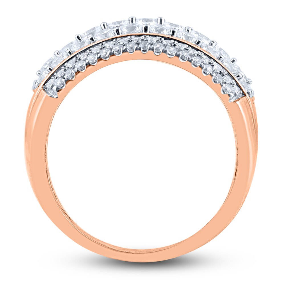 Diamond Multi-Row Anniversary Band 2 ct tw Round 14K Rose Gold xZlREl0G