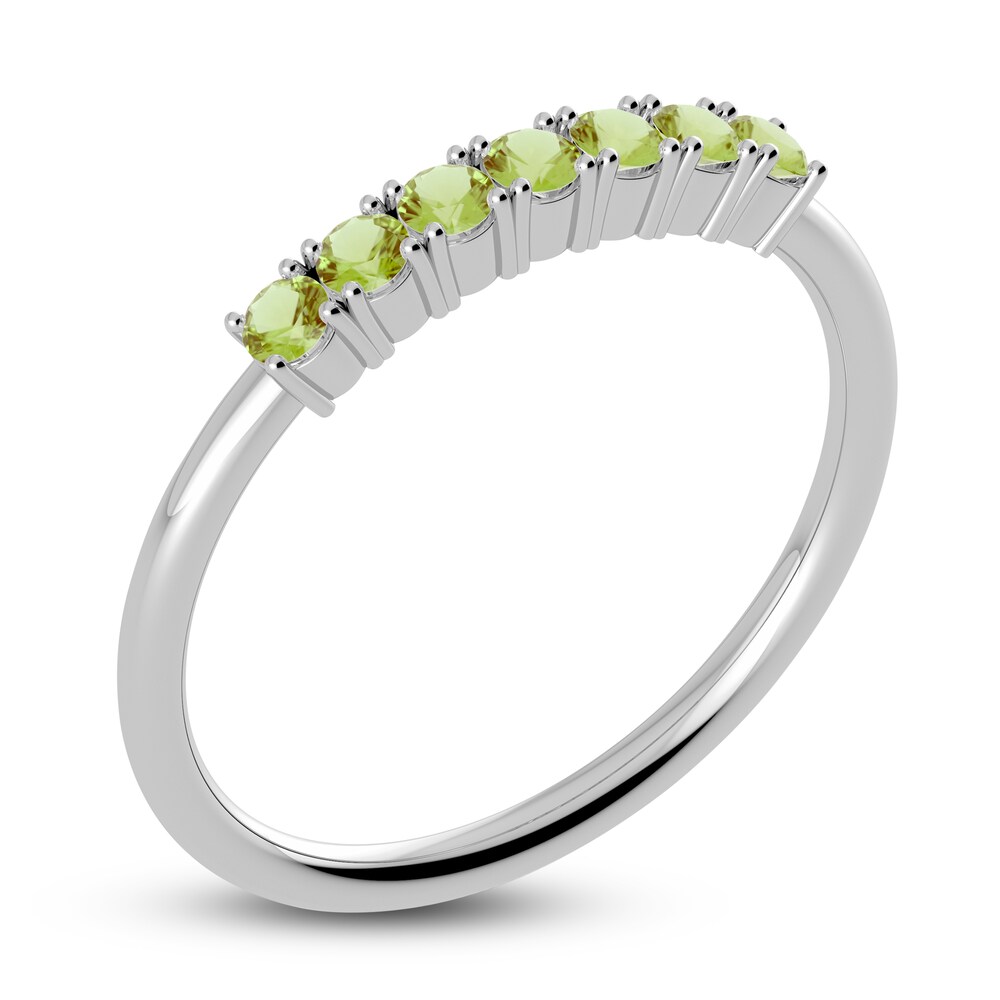 Juliette Maison Natural Peridot Half Eternity Ring 10K White Gold xnlb57uI