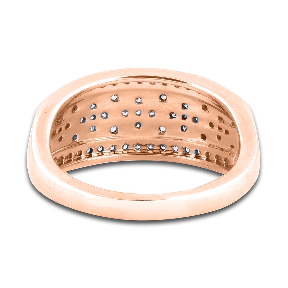 Diamond Floral Wedding Band 1/2 ct tw Round 14K Rose Gold xoXTW0h9