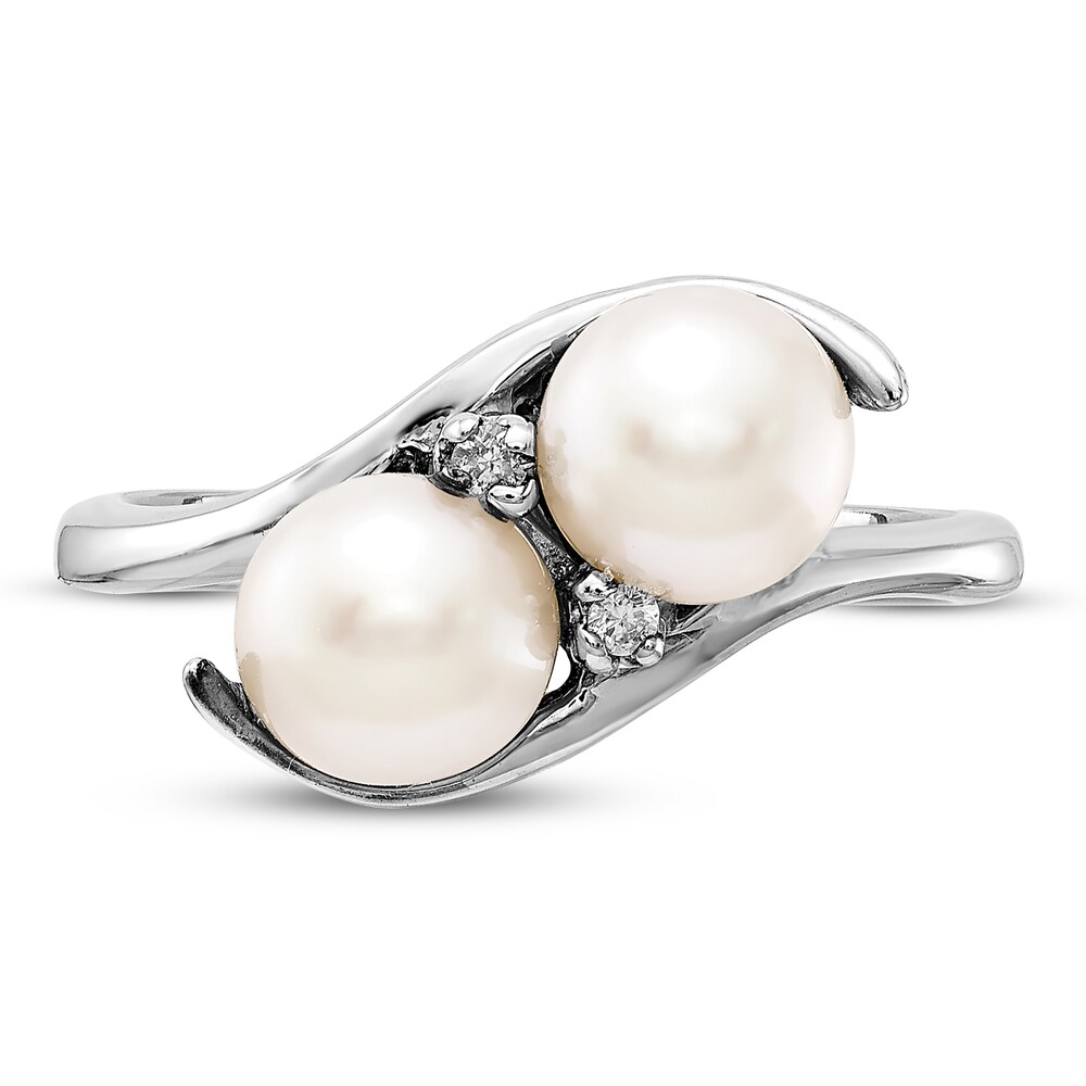 Cultured Freshwater Pearl Ring Diamond Accent 14K White Gold xrCGjHk9