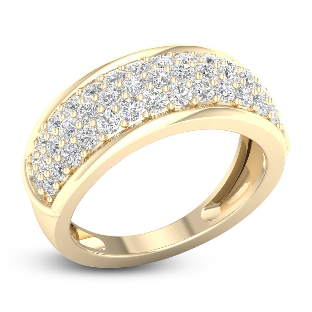 Diamond Pave Anniversary Band 1 ct tw Round 14K Yellow Gold y1rRMlGs