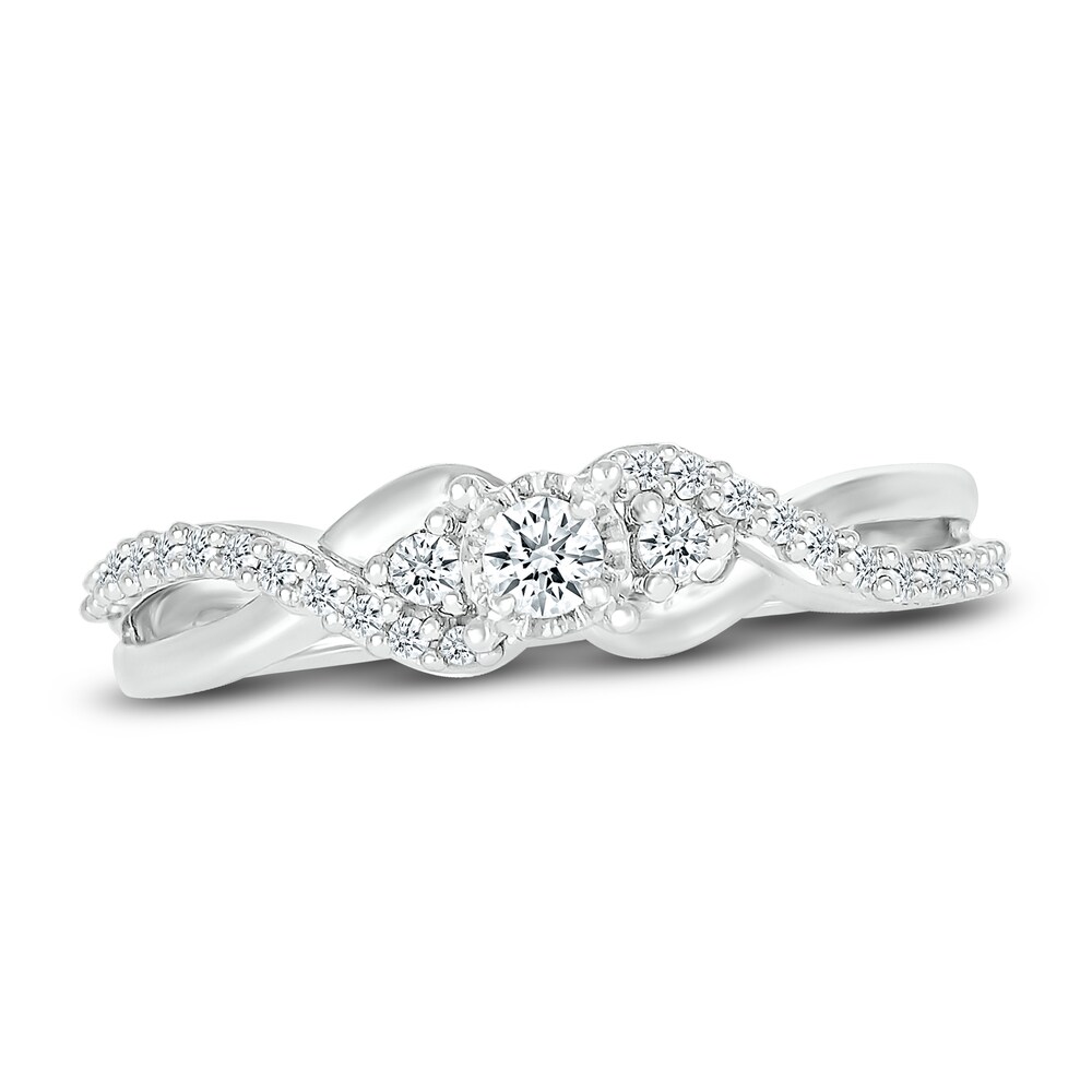 Diamond Promise Ring 1/4 ct tw Round-cut Sterling Silver y2BnZjEN