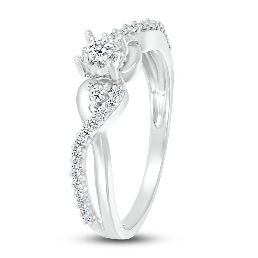 Diamond Promise Ring 1/4 ct tw Round-cut Sterling Silver y2BnZjEN