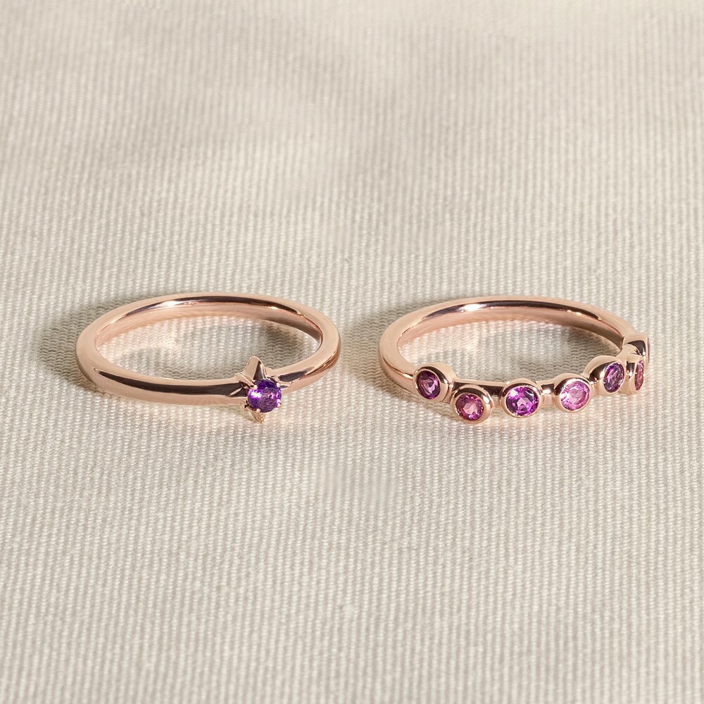 Juliette Maison Natural Amethyst & Natural Pink Tourmaline Ring 10K Yellow Gold y3BXC0HA