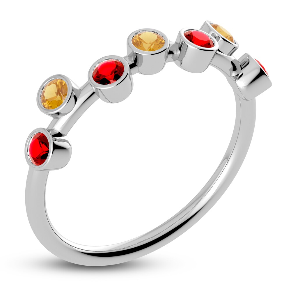 Juliette Maison Natural Citrine & Natural Ruby Ring 10K White Gold y4efhUv8