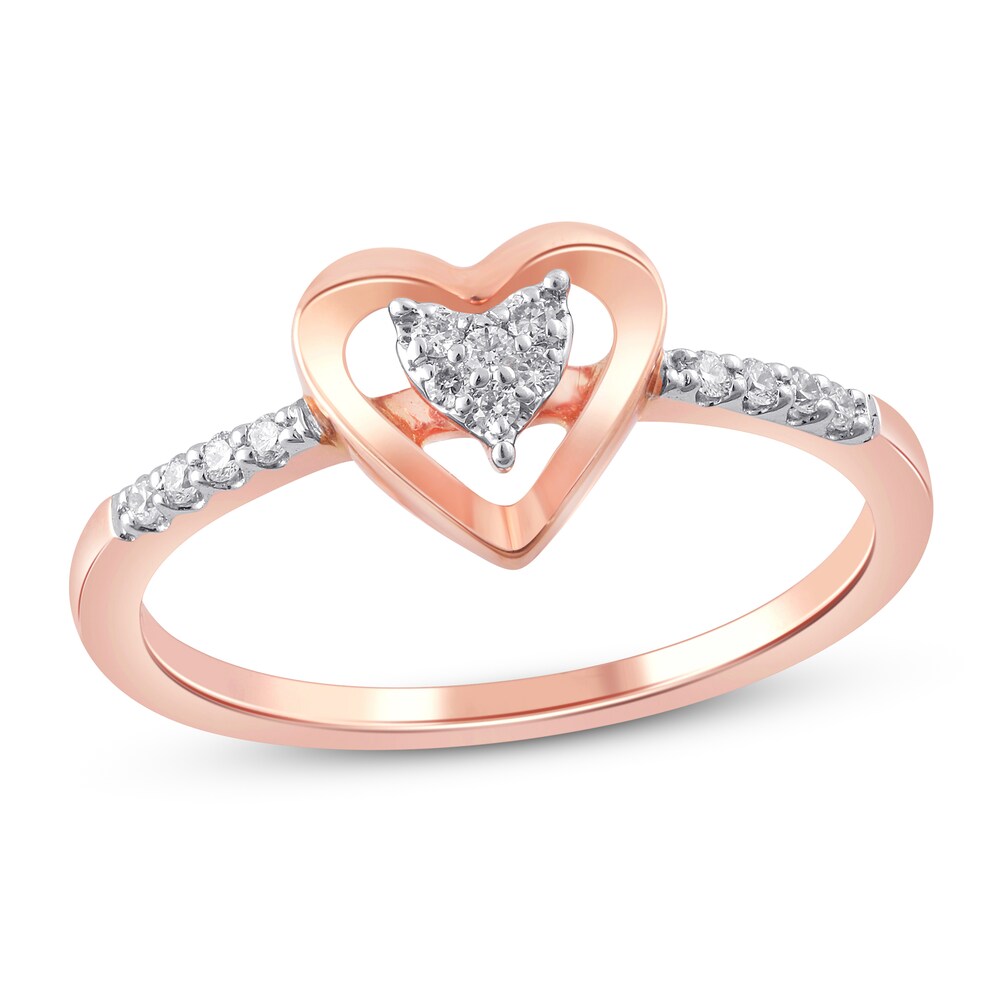 Diamond Ring 1/10 ct tw Round 10K Rose Gold yADr1PPg