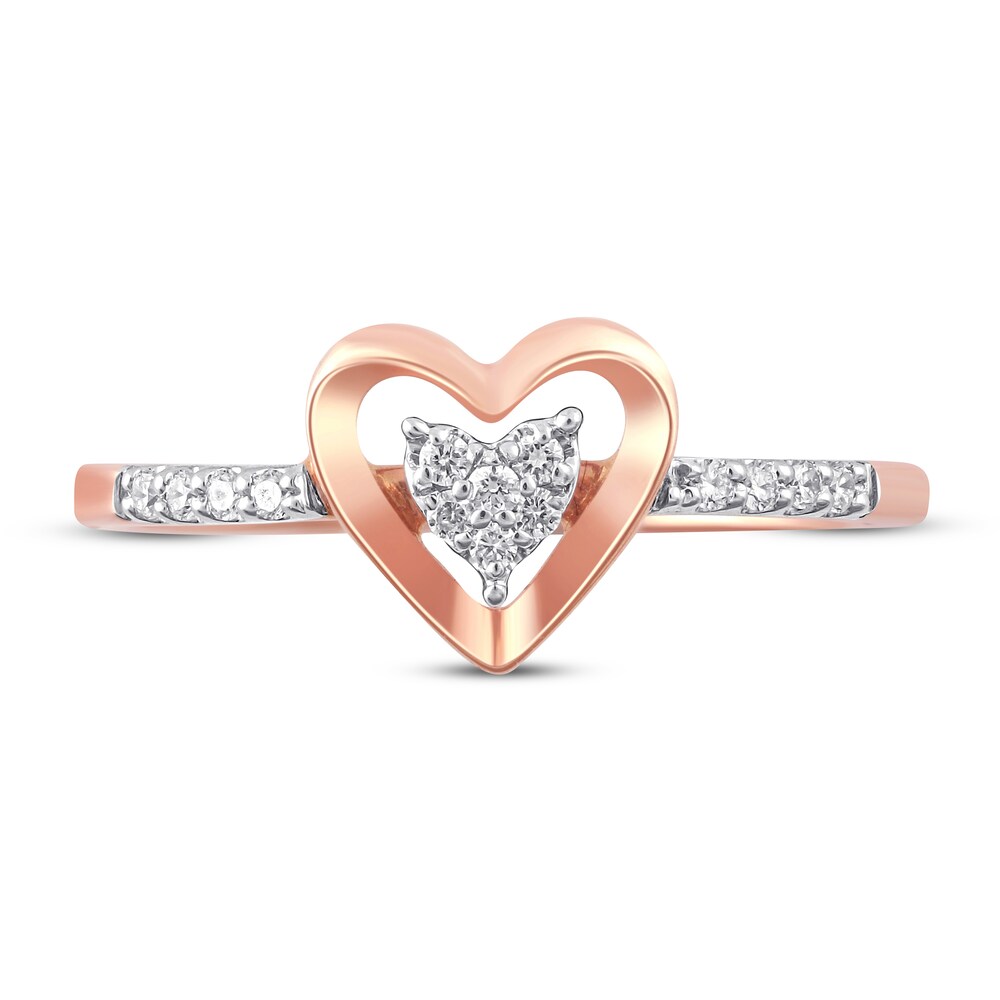 Diamond Ring 1/10 ct tw Round 10K Rose Gold yADr1PPg