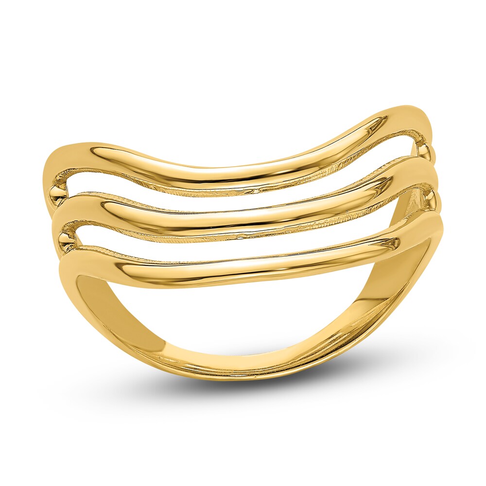 High-Polish Triple Wave Ring 14K Yellow Gold yRrs25Xl