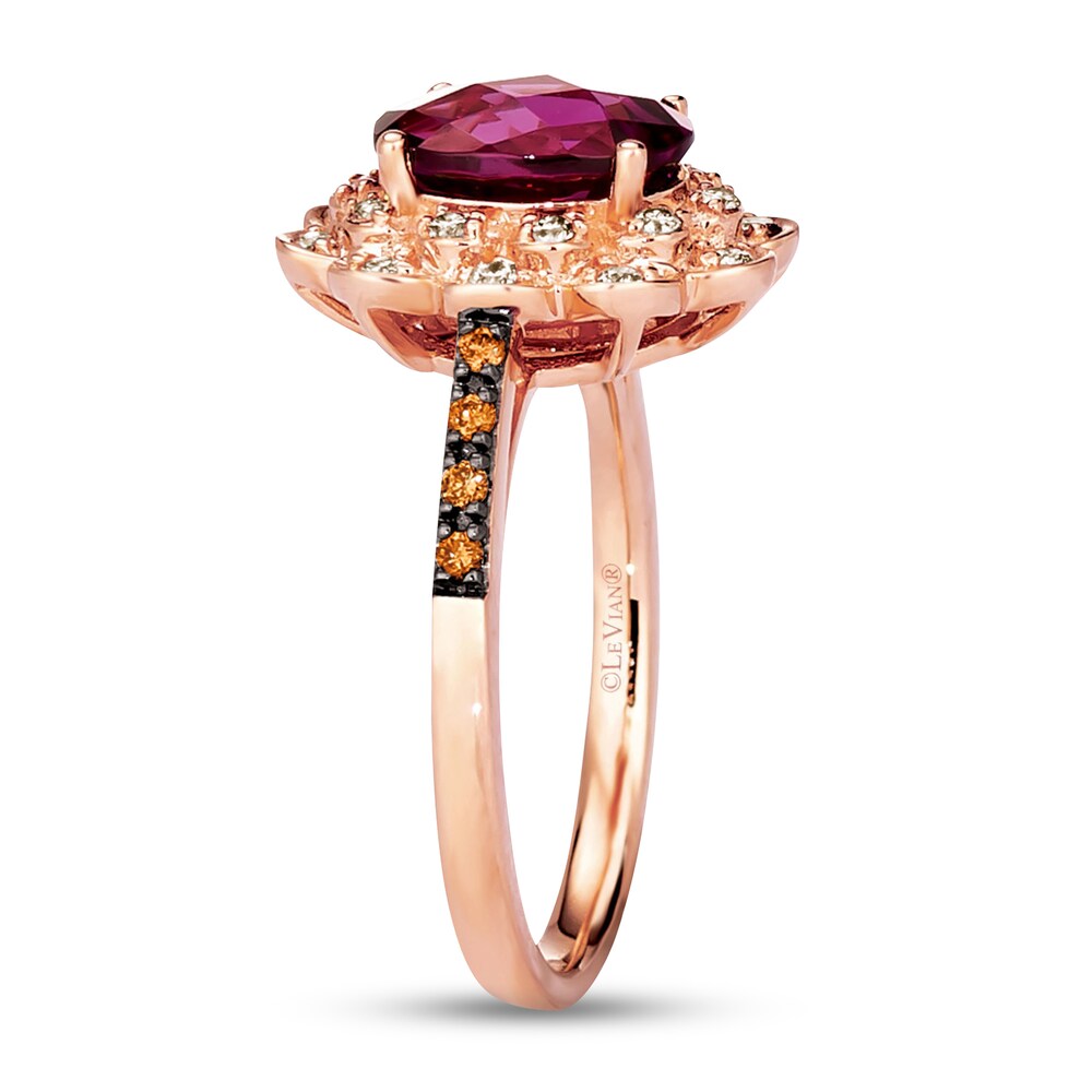 Le Vian Natural Rhodolite Garnet Ring 1/4 ct tw Diamonds 14K Strawberry Gold yVHYr4LC