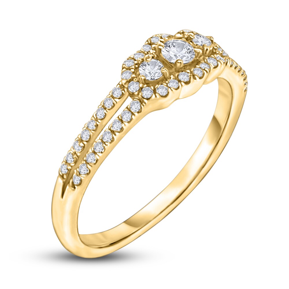 Diamond 3-Stone Ring 1/3 ct tw Round 14K Yellow Gold yWiRBNAc