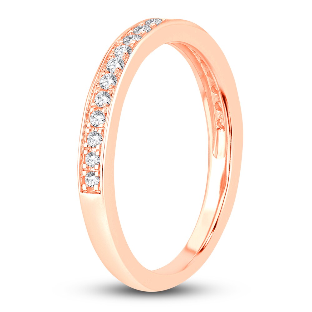 Diamond Wedding Band 1/5 ct tw Round 14K Rose Gold yWuPYi20