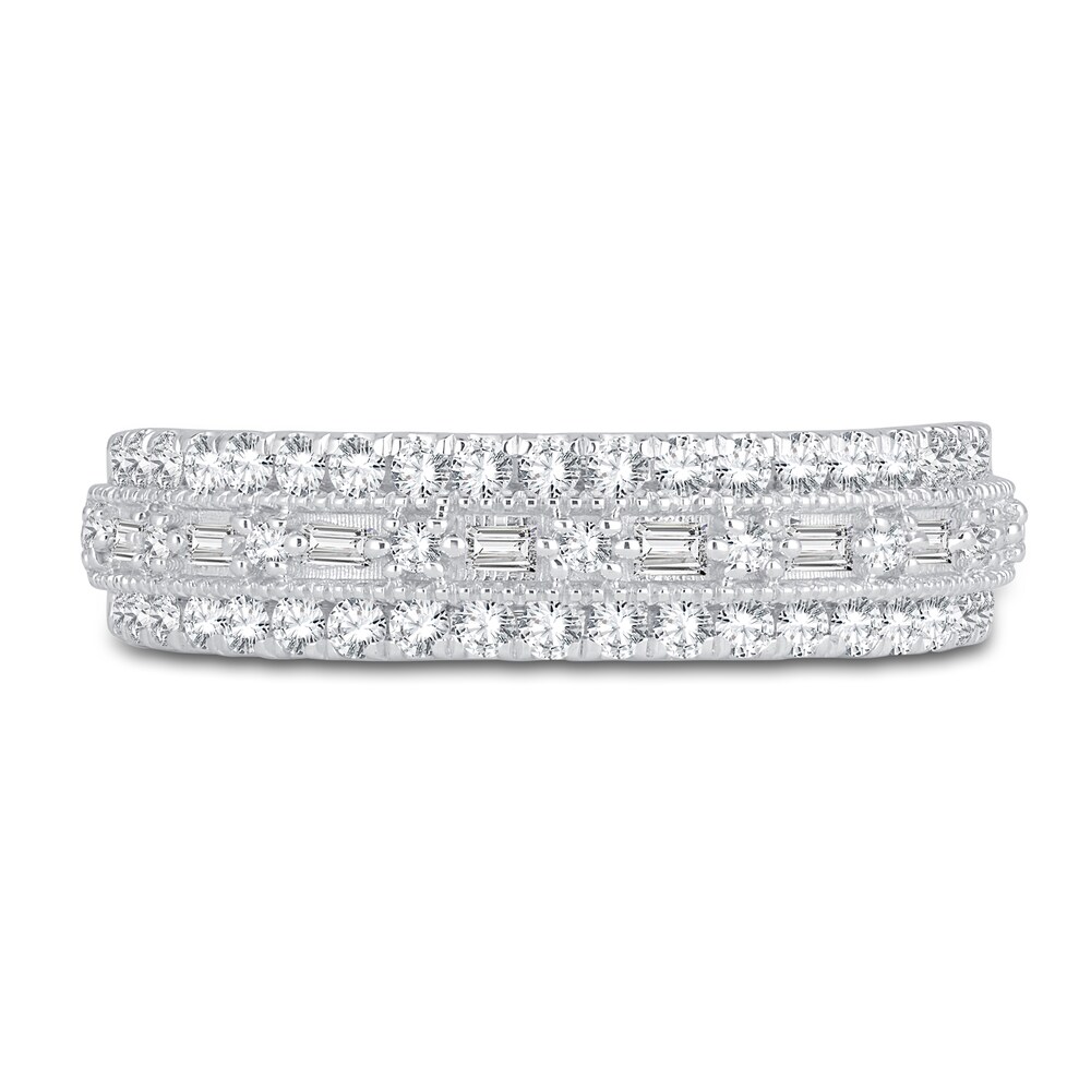 Diamond Anniversary Band 1/2 ct tw Baguette/Round 14K White Gold yXGp83Jq