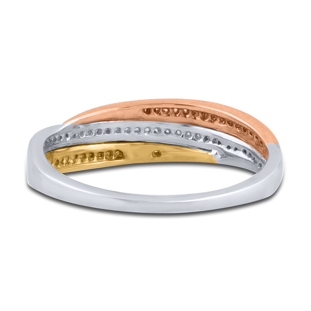 Diamond Anniversary Band 1/6 ct tw Round 14K Tri-Color Gold ycFz0se4