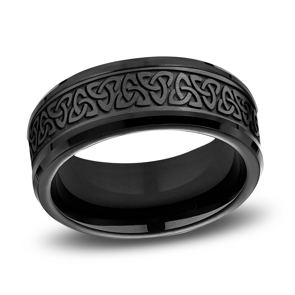 Celtic Knot Wedding Band Black Titanium 9.0mm yhM5YIa0 [yhM5YIa0]