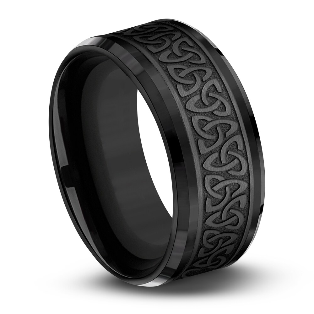 Celtic Knot Wedding Band Black Titanium 9.0mm yhM5YIa0