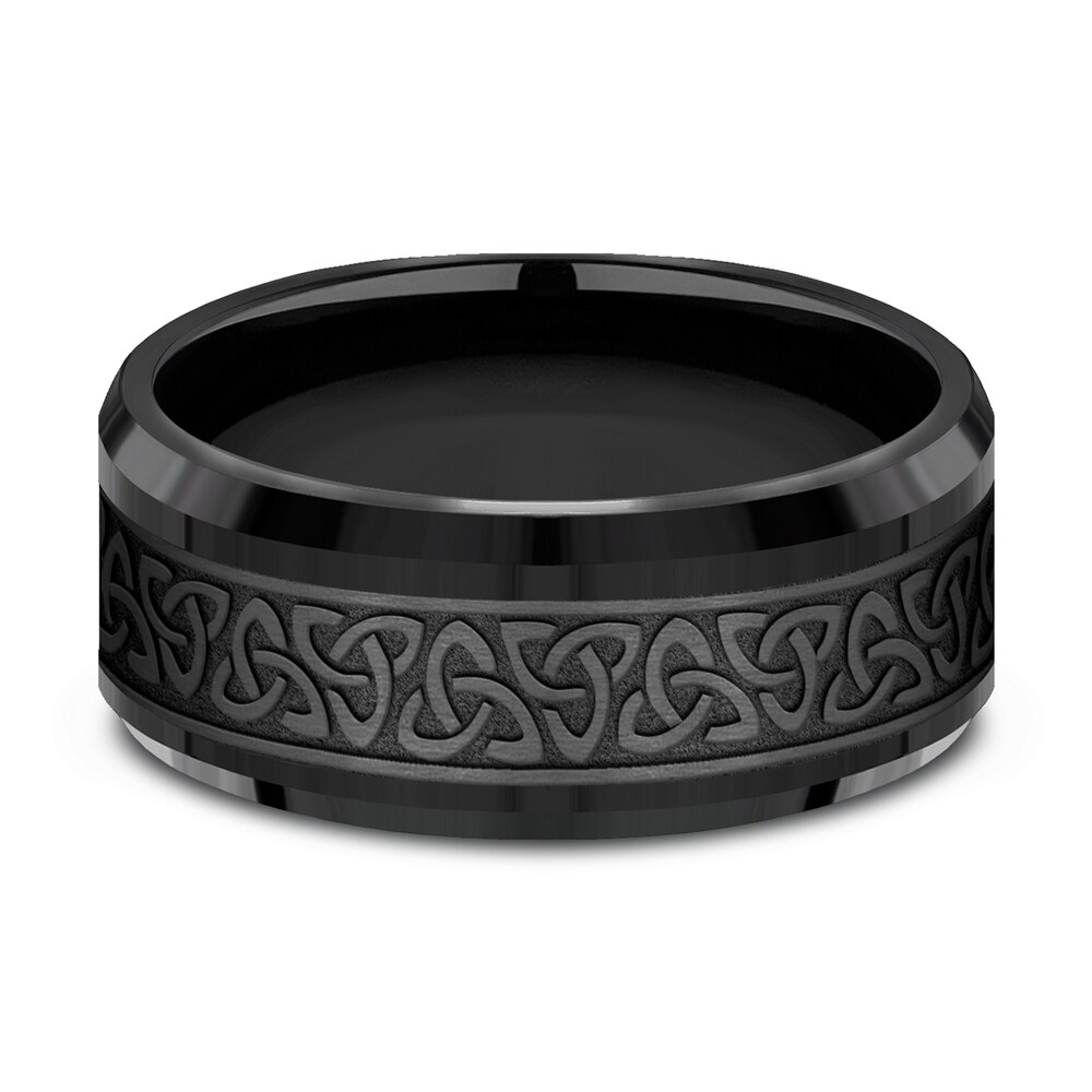 Celtic Knot Wedding Band Black Titanium 9.0mm yhM5YIa0