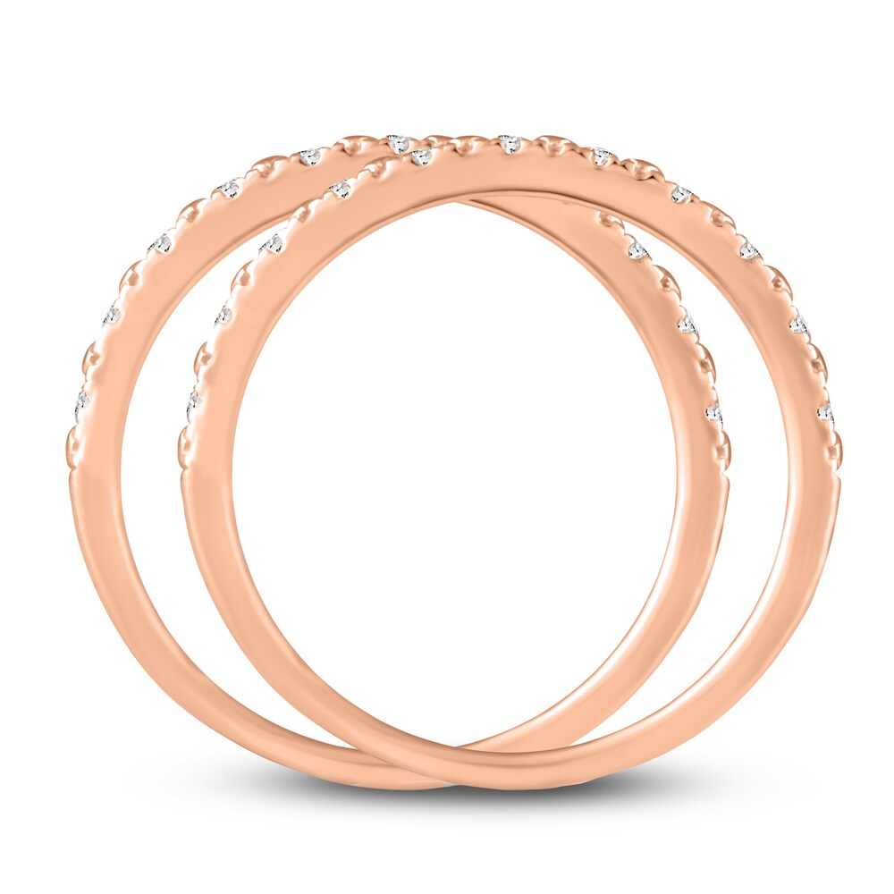 Diamond Double Wedding Band Set 1/8 ct tw 14K Rose Gold z00JGbTK