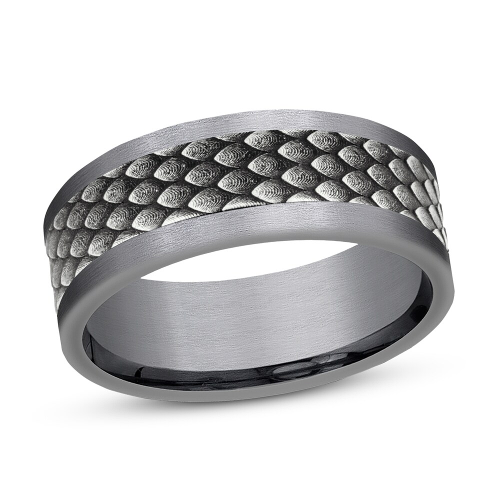 Wedding Band Tantalum/14K White Gold z20aXDeS