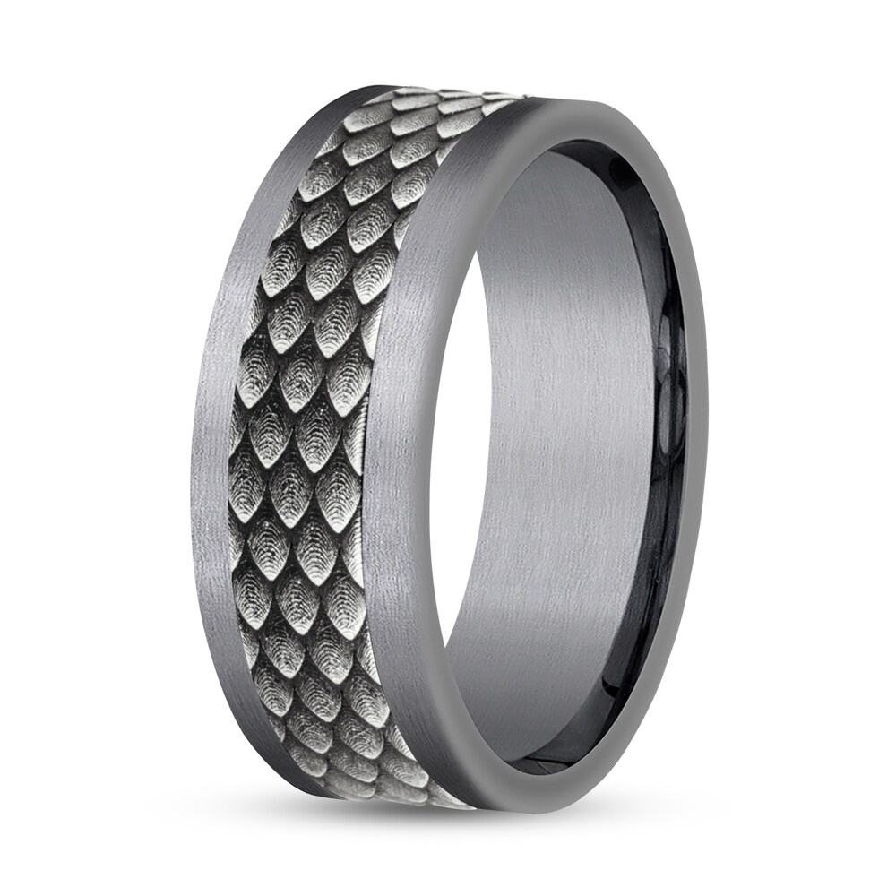 Wedding Band Tantalum/14K White Gold z20aXDeS