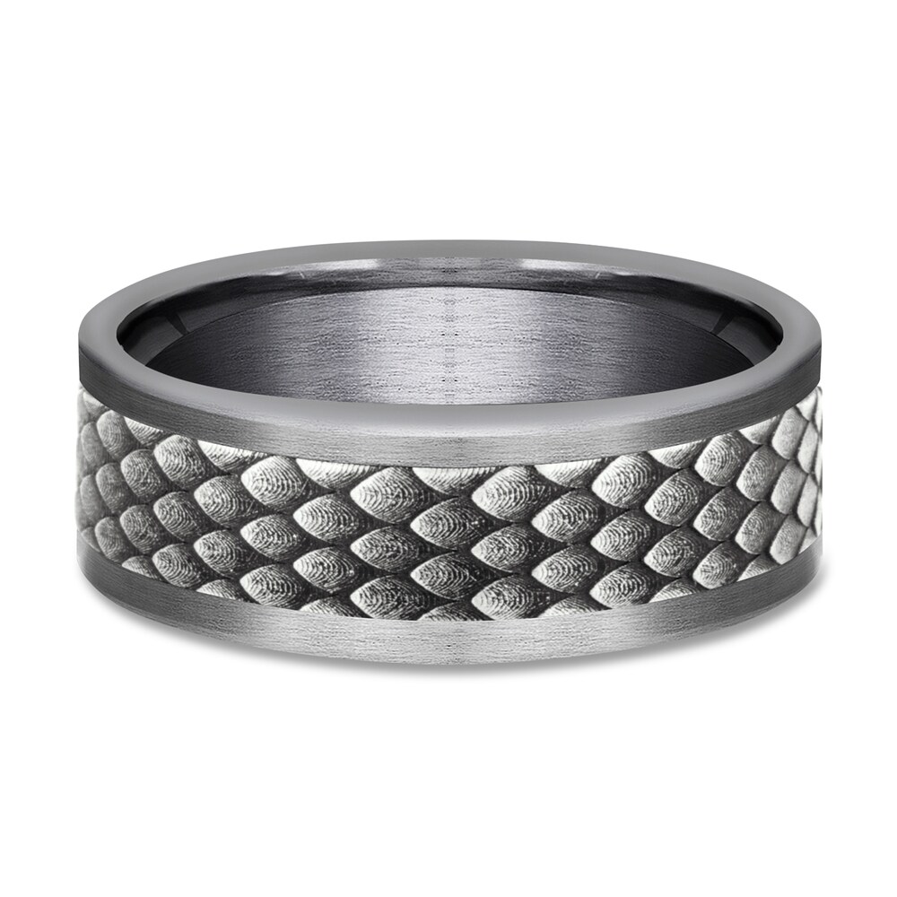 Wedding Band Tantalum/14K White Gold z20aXDeS